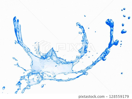 3d illustration of abstract blue water splash 128559179