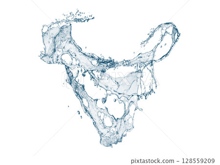 3d illustration of abstract blue water splash 128559209