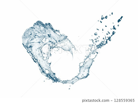 3d illustration of abstract blue water splash 128559365