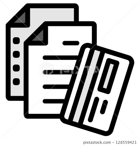 Illustration icon material set: Card document file 084 128559421