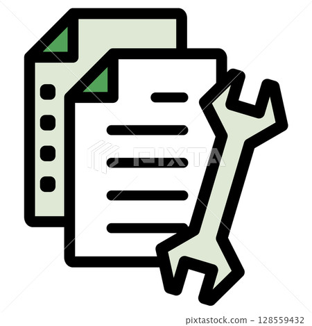 Illustration icon material: Spanner document file 064 Illustration icon material: Spanner document file 064 128559432