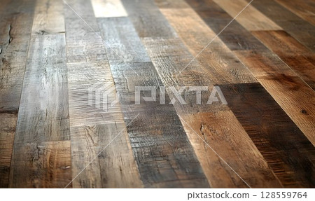 Rustic wooden floor texture background weathered wood grain pattern brown gray hues Rustic wooden floor texture background weathered wood grain pattern brown gray hues 128559764