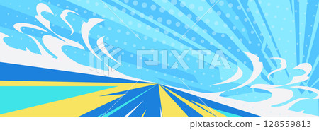 Dynamic radial rays abstract background illustration 128559813