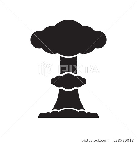 Nuclear bomb explosion icon 128559818