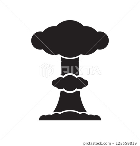 Nuclear bomb explosion vector icon 128559819