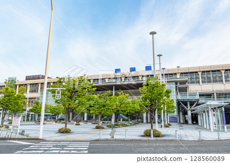 Niigata City, Niigata Prefecture, JR Niigata Station South Exit in the blue sky Niigata City, Niigata Prefecture, JR Niigata Station South Exit in the blue sky 128560089