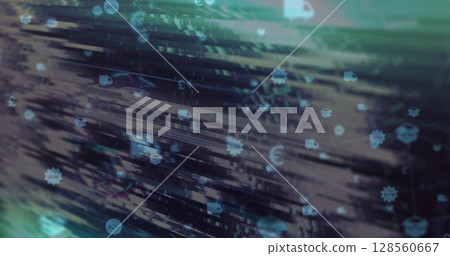 Image of scope scanning and digital online icons Image of scope scanning and digital online icons 128560667