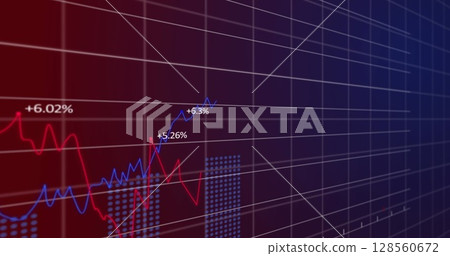 Image of financial data processing on grid Image of financial data processing on grid 128560672