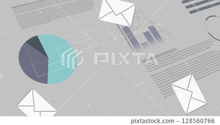 Image of icons over statistics Image of icons over statistics 128560766