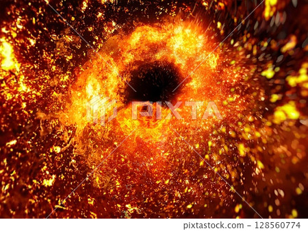 抽象背景與旋轉火焰 128560774