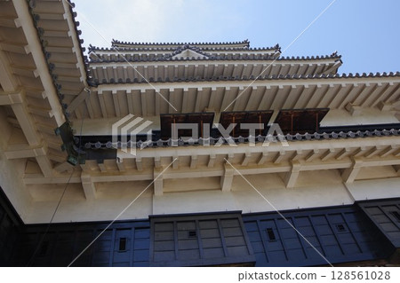 Matsumoto Castle, a national treasure, castle tower and roof tiles Matsumoto Castle, a national treasure, castle tower and roof tiles 128561028