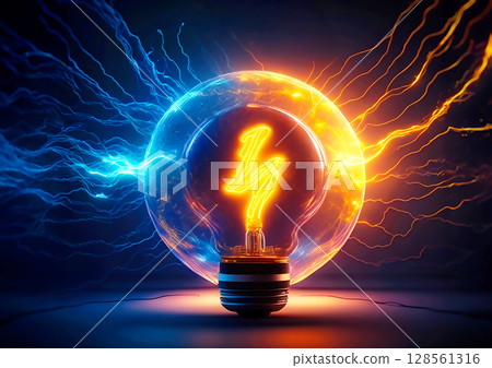 3d illustration of abstract light bulb glowing 128561316