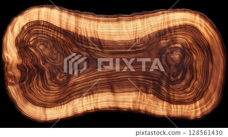 Dark wood slice texture concentric rings and rich grain pattern 128561430