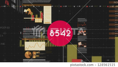 Image of numbers changing over statistics 128561515