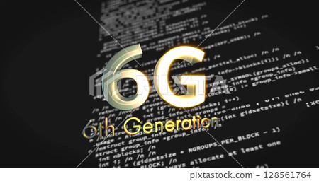 Image of 6g text over data processing on black background Image of 6g text over data processing on black background 128561764