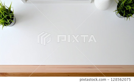 Natural and minimalist desk space 128562075