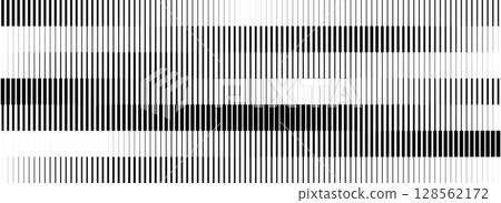 Striped halftone gradient texture. Fading line gradation background. Repeating strip pattern backdrop. Black and white parallel lines wallpaper. Doppler effect concept. Vector halfton patern overlay 128562172
