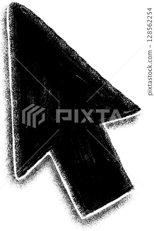 Hand-drawn painted black arrow cursor icon with shadow Hand-drawn painted black arrow cursor icon with shadow 128562254