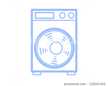 簡單的洗衣機圖示（藍色） 128562363