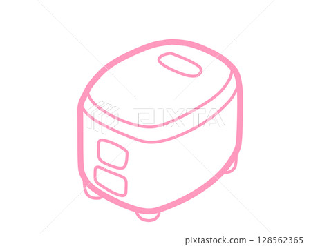 簡單的電飯煲圖示（粉紅色） 128562365