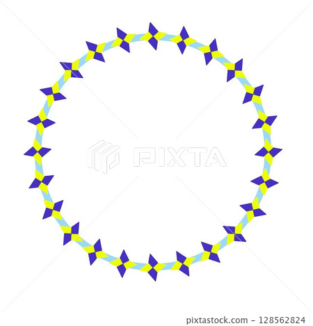 Origami shuriken circular decorative frame illustration 128562824