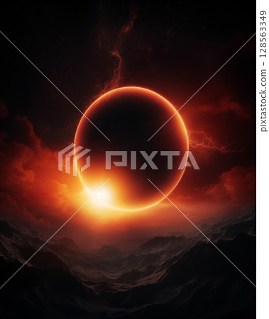 Solar eclipse and eclipse, natural phenomena Solar eclipse and eclipse, natural phenomena 128563349