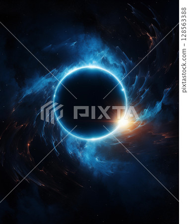 Solar eclipse image, blue ring tone 128563388