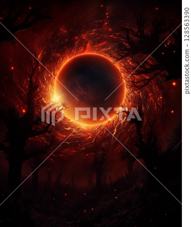 Solar eclipse and eclipse, natural phenomena 128563390