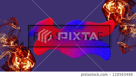 Image of flash sale text over colorful blot and glowing waves Image of flash sale text over colorful blot and glowing waves 128563498