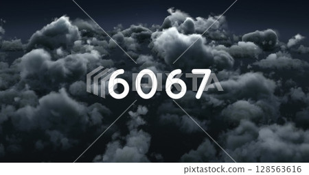 Image of counting numbers over clouds Image of counting numbers over clouds 128563616