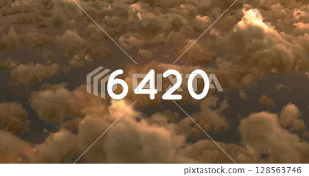 Image of counting numbers over clouds 128563746