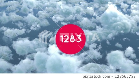 Image of counting numbers over clouds Image of counting numbers over clouds 128563752