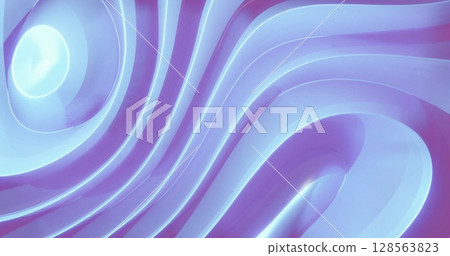 Image of confetti falling over gradient blue and purple waving background 128563823