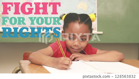 Image of fights your rights over school girl in classroom Image of fights your rights over school girl in classroom 128563832