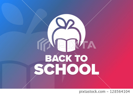Back to School. Template for background, banner, card, poster with text. Vector EPS10 illustration. 128564104