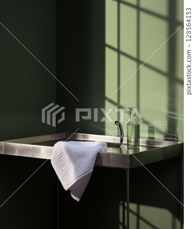 Towels placed in the bathroom Towels placed in the bathroom 128564153