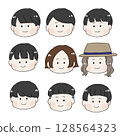 Cute boy icon illustration set 128564323