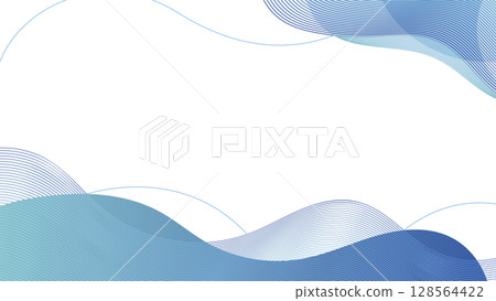 Abstract Blue Wave Line Background Design 128564422