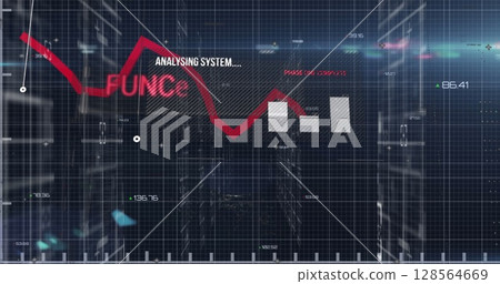 Image of data processing over black background 128564669