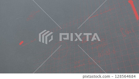 Image of mathematical equations over grey background Image of mathematical equations over grey background 128564684