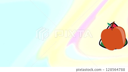 Image of apple icon over colourful background 128564788