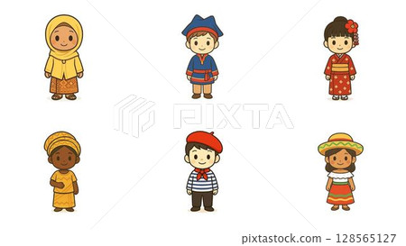 孩子們穿著來自世界各地的傳統服飾 128565127