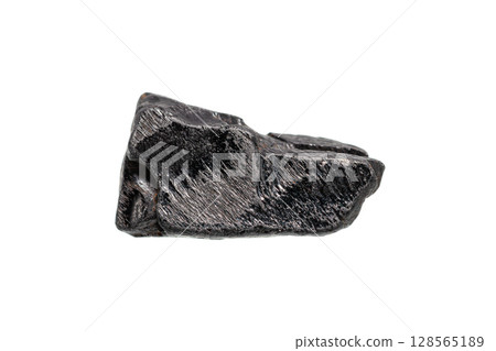 Pyroxene mineral ore on white background 128565189