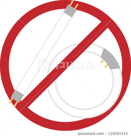 Icon material that represents the ban on fluorescent lights 128565335