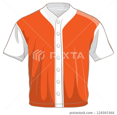 Orange and White Baseball Jersey Illustration 128565368