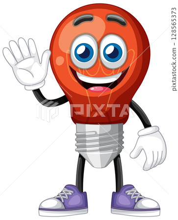Cheerful Light Bulb Character Illustration 128565373