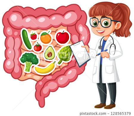 Nutritionist Explaining Healthy Foods for Digestive Health Nutritionist Explaining Healthy Foods for Digestive Health 128565379