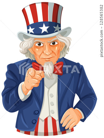 Patriotic Uncle Sam Vector Illustration Patriotic Uncle Sam Vector Illustration 128565382