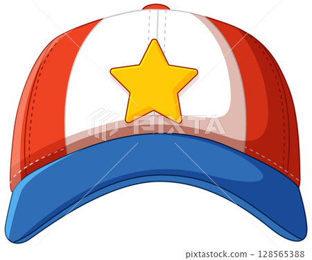 Colorful Baseball Cap with Star Design 128565388