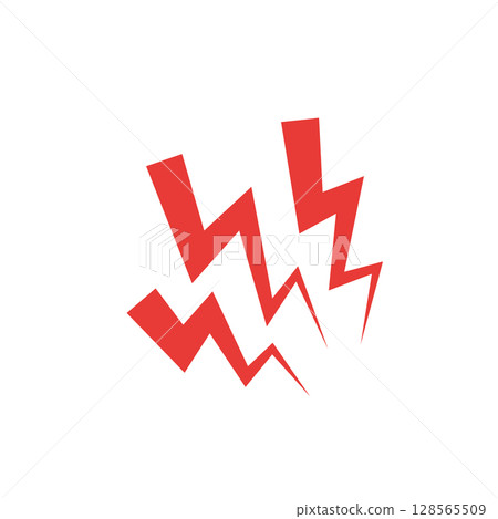 A sharp, painful jagged mark 128565509